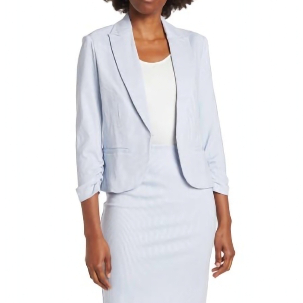 Amanda & Chelsea Pinstriped Suit Blue & White